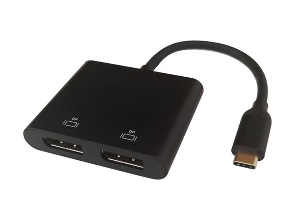 DELTACO - Videodeler - 2x 4K60Hz - 2 x DisplayPort - stasjonær