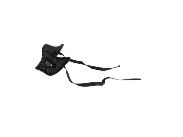 Halvmask med svarta paljetter