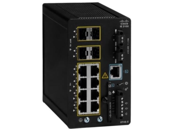 Cisco Catalyst IE3100 Rugged Series - Network Essentials - switch - Styrt - 8 x 10/100/1000 + 4 x Gigabit SFP (opplink) - DIN-skinnemonterbar