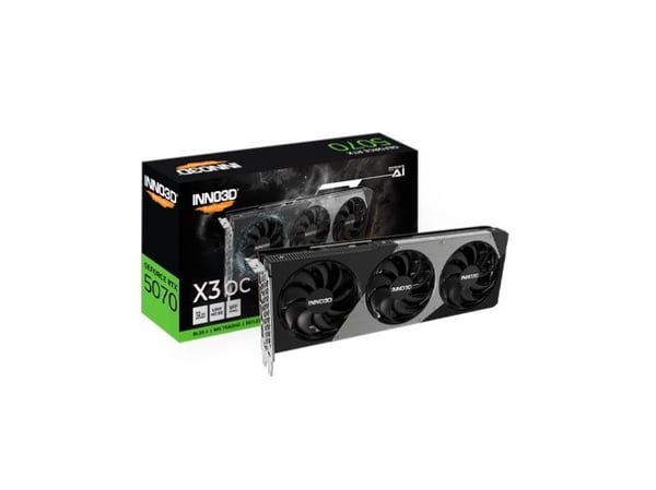 INNO3D N50703-12D7X-195064L GEFORCE RTX 5070 X3 OC, 12 GB, GDDR7, 192-bit, 28 Gbps, 672 GB/s, 650W