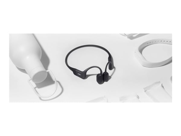 SHOKZ OpenRun - Hörlurar med mikrofon - öppet öra - montering bakom nacken - Bluetooth - trådlös - svart