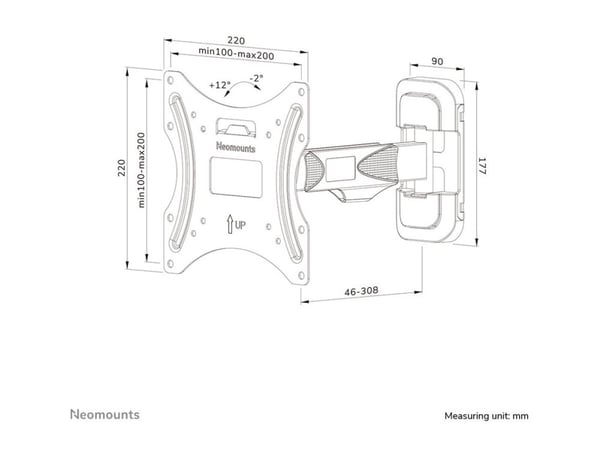 Neomounts WL40-540BL12 - Monteringssett (veggmontering) - for TV