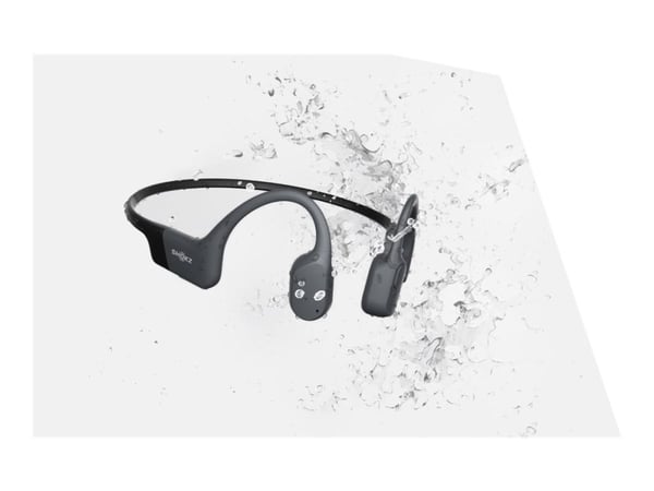 SHOKZ OpenRun - Hörlurar med mikrofon - öppet öra - montering bakom nacken - Bluetooth - trådlös - svart