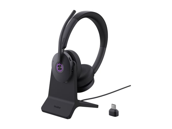 Yealink BH74 Teams - Hodesett - on-ear - Bluetooth - trådløs - aktiv støydemping - USB-C via Bluetooth-adapter - med ladestativ - Certified for Mic...