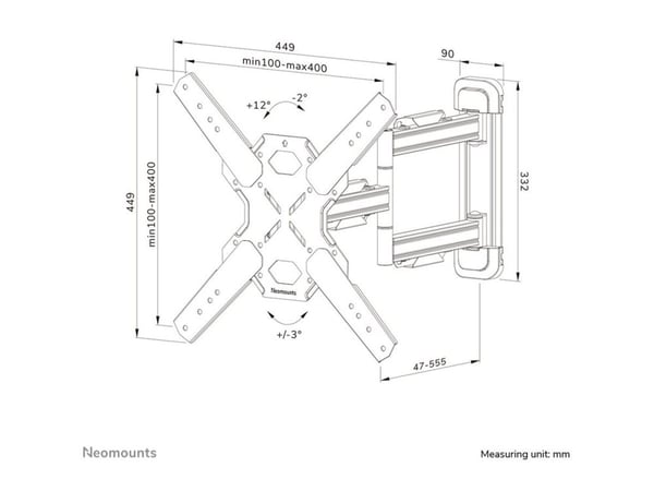 Neomounts WL40S-850BL14 - Monteringssett (veggmontering) - for TV