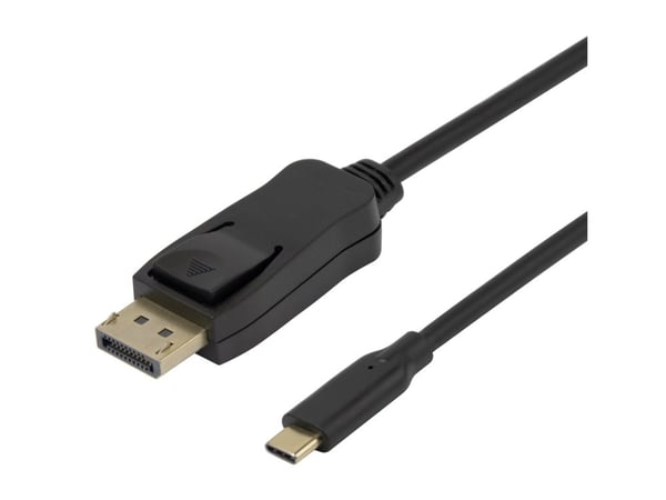 DELTACO 8K USB-C/DisplayPort-kaapeli 7680x4320 30Hz 2m musta