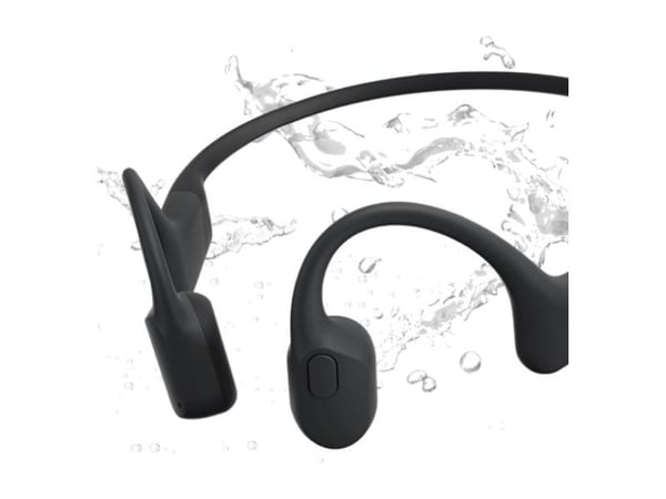 SHOKZ OpenRun - Hörlurar med mikrofon - öppet öra - montering bakom nacken - Bluetooth - trådlös - svart