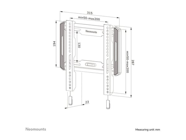 Neomounts WL30-550BL12 - Monteringssett (veggmontering) - fast - for TV - svart - skjermstørrelse: 24"-65"