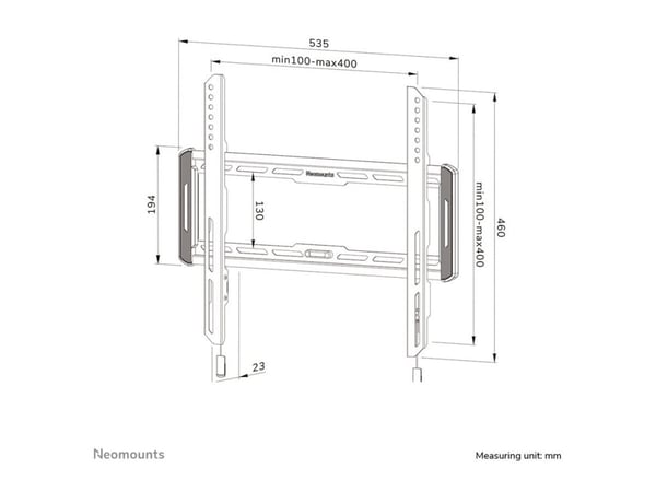 Neomounts WL30-550BL14 - Monteringssett (veggplate, brakettadapter) - for LCD-skjerm