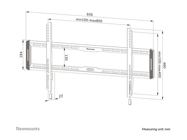 Neomounts WL30-550BL18 - Monteringssett (veggplate, brakettadapter) - for LCD-skjerm