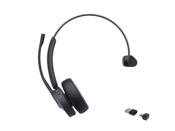 Yealink BH70 Mono - Hodesett - on-ear - Bluetooth - trådløs - USB-C via Bluetooth-adapter - svart - Certified for Microsoft Teams