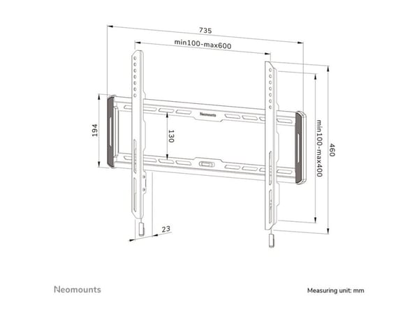 Neomounts WL30-550BL16 - Monteringssett (veggplate, brakettadapter) - for LCD-skjerm
