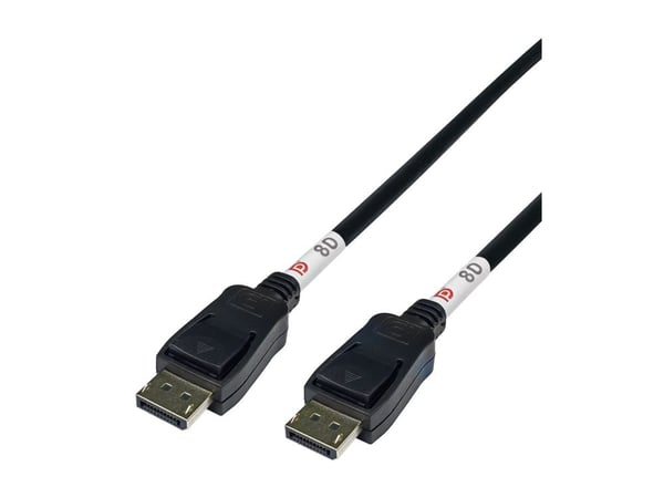 DELTACO - DisplayPort-kabel - DisplayPort (hann) til DisplayPort (hann) - DisplayPort 2.1 - 50 cm - VESA DP80 Sertifisert, 8 K 85 Hz (7680 x 4320) ...