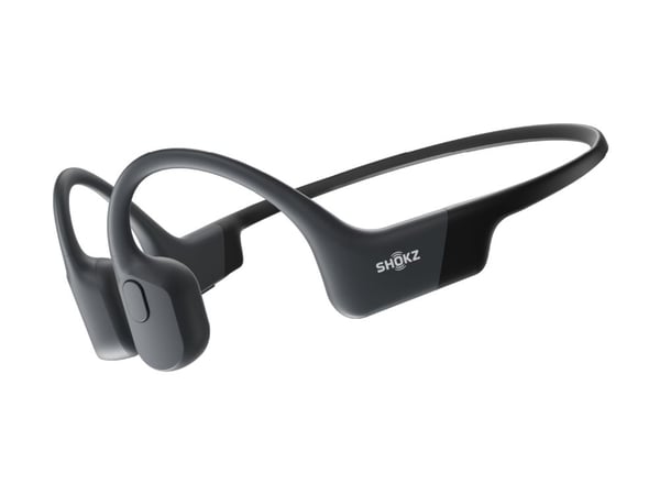 SHOKZ OpenRun - Hodetelefoner med mikrofon - åpent øre - bak-nakken-montering - Bluetooth - trådløs - svart