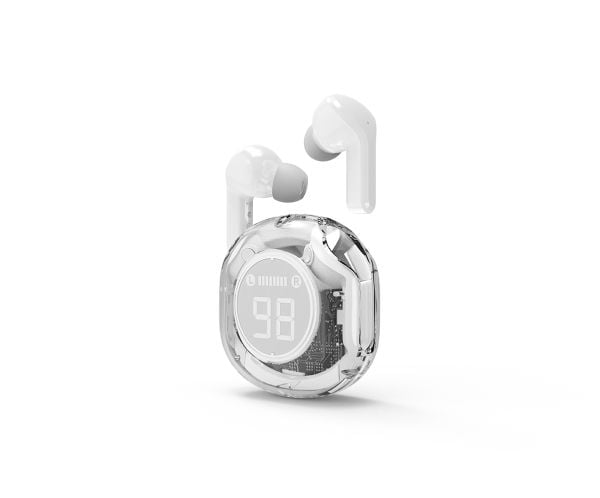 Gembird TWST-01 - True wireless-hodetelefoner med mikrofon - i øret - Bluetooth - hvit