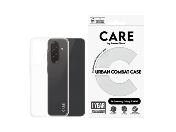 PanzerGlass CARE™ by ® Urban Combat Case Transparent Samsung Galaxy A36 5G, Etui, Samsung, Samsung - Galaxy A36 5G, Gjennomsiktig