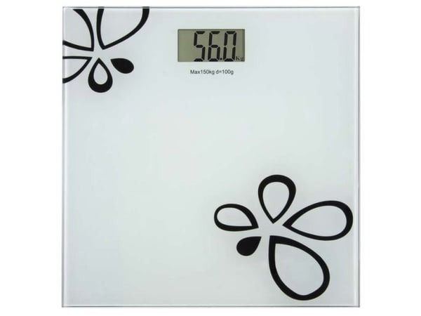 Emos TY6108, Sähkökäyttöinen henkilövaaka, 180 kg, Valkoinen, kg, lb, ST, Neliö, Lasi