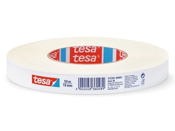 Tesa - Tekstiltape - 19 mm x 50 m - hvit