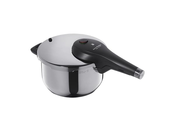 WMF Perfect Premium trykkoker 4,5 l, trykkoker 22 cm, polert Cromargan rustfritt stål, induksjon, tilberedningsnivåer 2, multifunksjonell kontrollk...