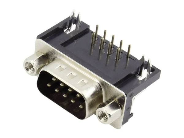 Conrad Connettore maschio SUB-D 90° Poli 15 Da CS 1 pz., 15 pins, Sølv, Hankjønn/hankjønn, Ledning feste, RoHS, 1 stykker