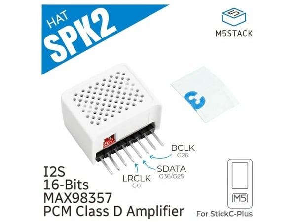 M5Stack U055-B, Högtalare, M5StickC, M5Stack, Vit, 0 - 40 ° C, 5.5 V