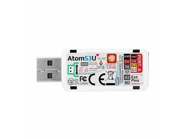M5Stack K125, USB-grensesnitt, M5, M5Stack, Hvit, 52 mm, 20 mm