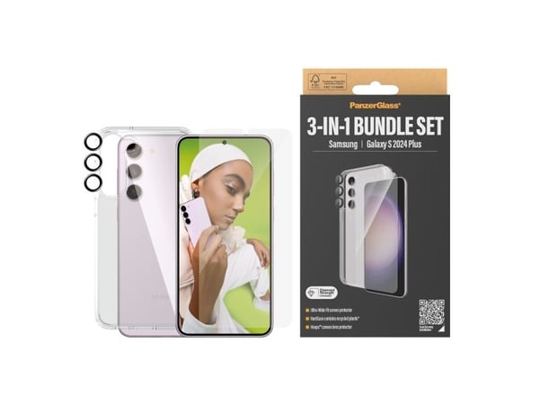 PanzerGlass HardCase - Baksidedeksel for mobiltelefon - termoplast-polyuretan (TPU), polykarbonat - blank - med skjermbeskytter - for Samsung Galax...