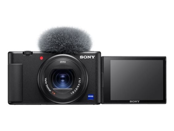 Sony VLOGCAM ZV-1A - Digitalkamera - kompakt - 20.1 MP - 4 K / 30 fps - 2.7x optisk zoom - ZEISS - Wi-Fi, Bluetooth - svart