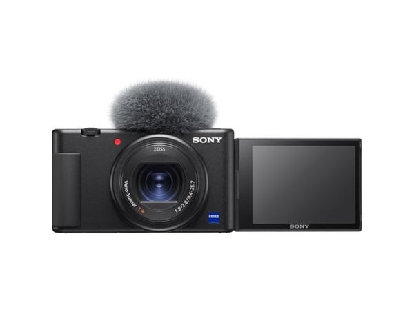 Sony VLOGCAM ZV-1A - Digitalkamera - kompakt - 20.1 MP - 4 K / 30 fps - 2.7x optisk zoom - ZEISS - Wi-Fi, Bluetooth - svart