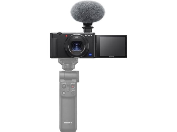 Sony VLOGCAM ZV-1A - Digitalkamera - kompakt - 20.1 MP - 4 K / 30 fps - 2.7x optisk zoom - ZEISS - Wi-Fi, Bluetooth - svart