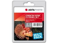 AgfaPhoto - 5-pack - svart, gul, cyan, magenta - kompatibel - blekkpatron (alternativ for: Canon CLI-526BK, Canon CLI-526C, Canon CLI-526M, Canon C...