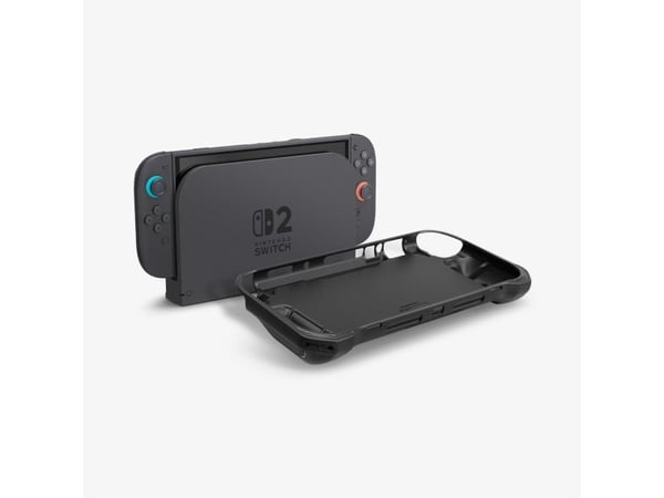 Spigen Rugged Armor, Omslag, Nintendo, Svart, Termoplastisk polyuretan (TPU), Nintendo Switch, Fallsäker, Reptålig