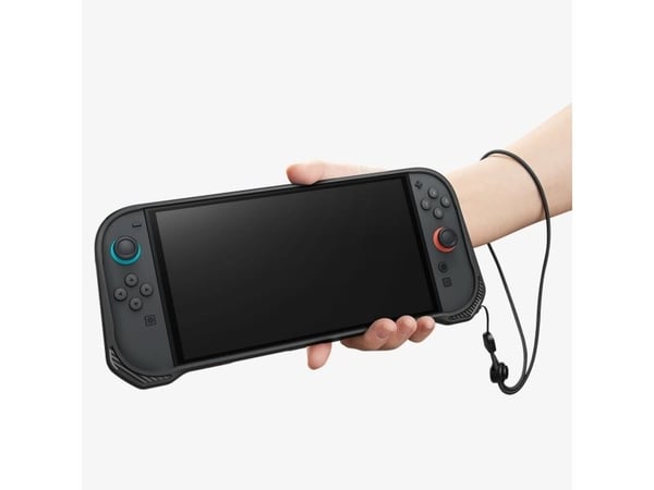 Spigen Rugged Armor, Omslag, Nintendo, Svart, Termoplastisk polyuretan (TPU), Nintendo Switch, Fallsäker, Reptålig