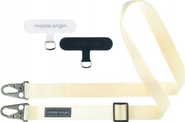 MOBILE ORIGIN bånd til lanyard 25 mm, hvit, 84 - 165 cm