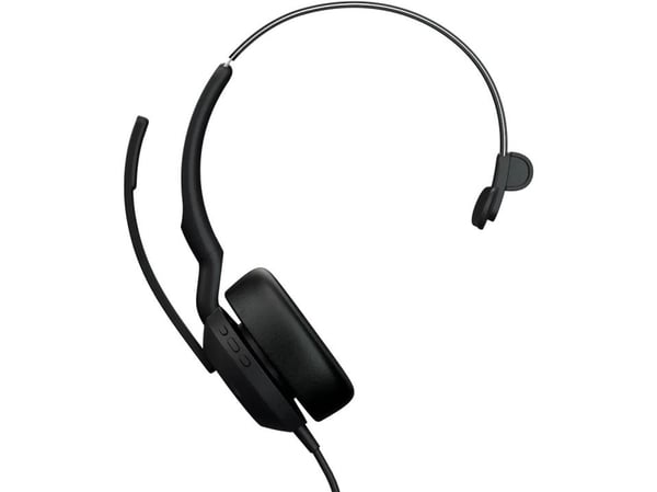 Jabra Evolve2 50 MS Mono - Hodesett - on-ear - kablet - aktiv støydemping - USB-C, USB-A - Certified for Microsoft Teams