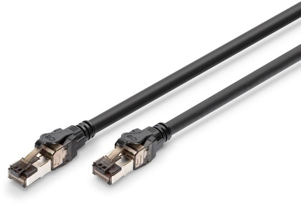 Digitus DK-1843-005, 0,5 m, Cat8.1, S/FTP (S-STP), RJ-45, RJ-45, Svart