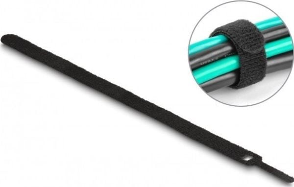 Delock Klett-Kabelbinder L 300 x W 12 mm schwarz 10 St