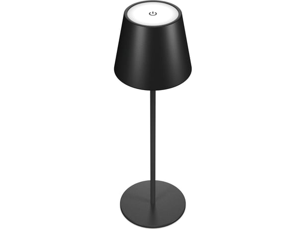 RealPower LED bordlampe dimbar kald/varm med batteri, sort