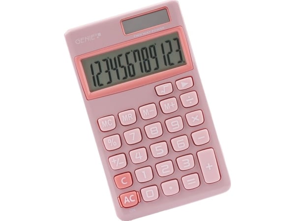 Calculator Genie taskulaskin 212P vaaleanpunainen