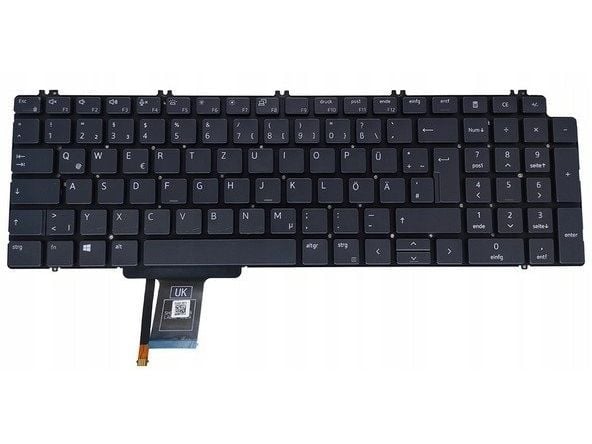 Tysk bakbelyst laptop-tastatur for Precision-modeller