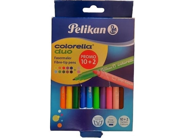 Pelikan Colorella Duo C407, Hienojakoinen, 12 väriä, Monivärinen, Pyöreä, 12 kpl, Ripustettava laatikko