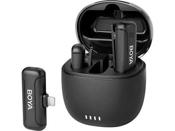 BOYA BY-WM3T-D2, Lavalier-mikrofon, 100 m, Retningsuavhengig, Kameramonteringsmottaker, Sort, Blå, 0,01%