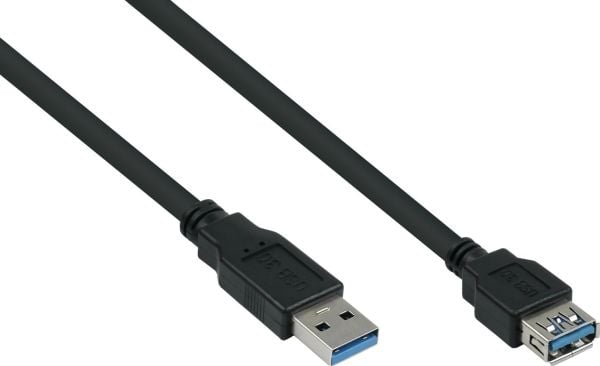 Alcasa UK30P-ASA-005S USB-kaapeli 0,5 m USB 3.2 Gen 1 (3.1 Gen 1) USB A Schwarz (UK30P-ASA-005S)
