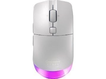 CHERRY Xtrfy M50 - Mus - ergonomisk - optisk - 5 knapper - trådløs, kablet - 2.4 GHz, Bluetooth 5.2 - USB trådløs mottaker - hvit