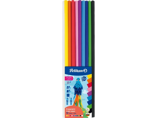 Pelikan krepppapirsett KRP, 10 farger, f.s.