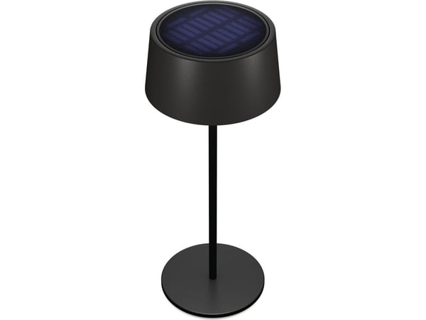 RealPower LED solcellebordlampe dimbar med batteri, sort