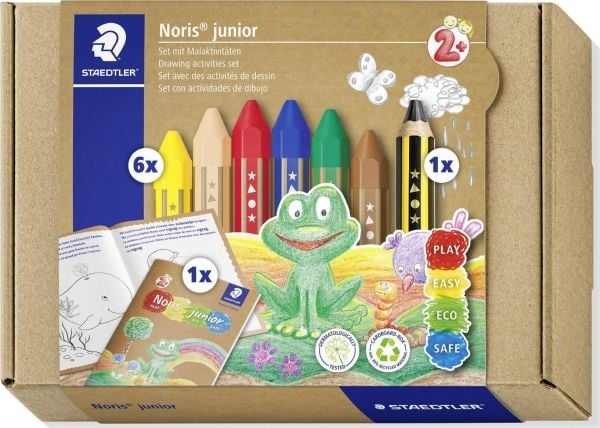 STAEDTLER Noris junior - Sett med fettstift og blyant - thick - 7 deler