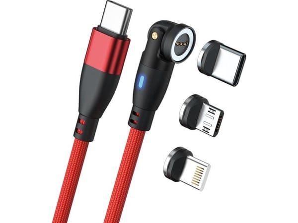 RealPower MagneticCharge 100, 1 m, USB C, Röd