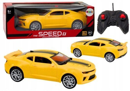 LeanToys RC sportsbil 1:16 fjernstyrt gul
