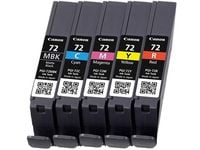 Canon PGI-72 MBK/C/M/M/M/Y/R Multipack - 5 pakker - gul, cyan, magenta, rød, matt svart - original - blekkbeholder - for PIXMA PRO-10, PRO-10S; PIX...